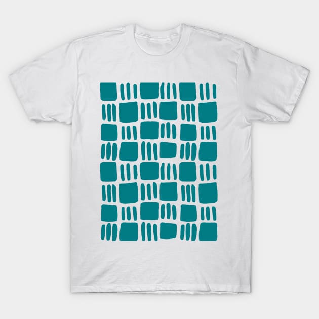 Abstract squares - turquoise T-Shirt by wackapacka